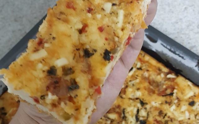 Bolo salgado bacon pizza do Ernani