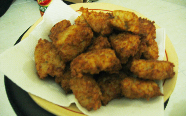 Bolinho de arroz com creme de leite