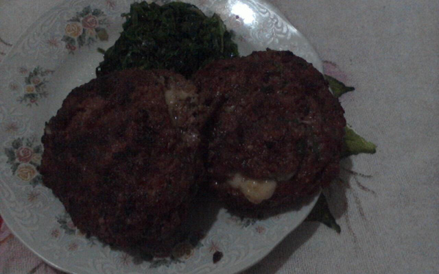 Porpeta recheada na brasa