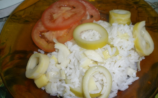 Arroz com broto de bambu