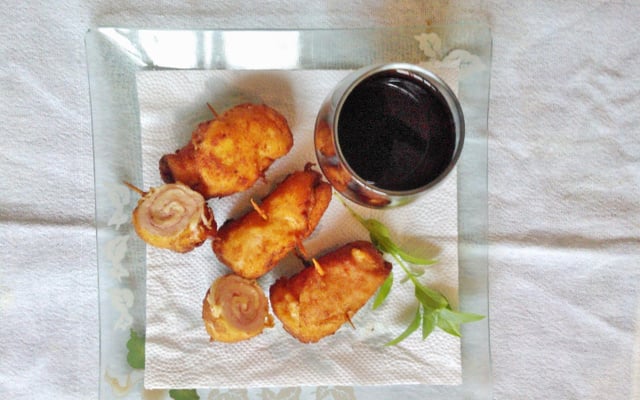 Rolês de frango recheado