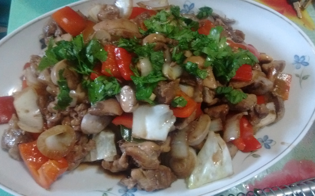 Frango xadrez diferente