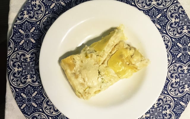 Lasanha de alho poró