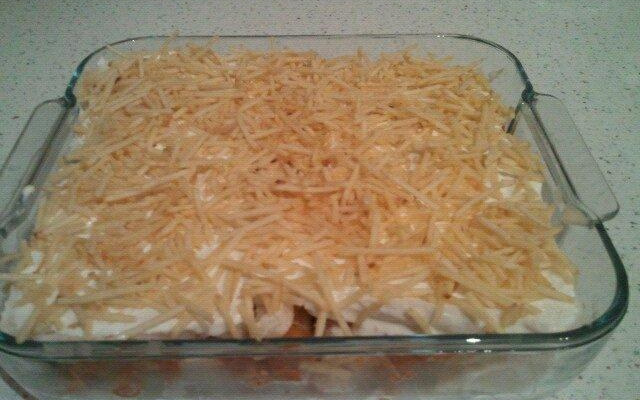 Torta de frango com pão de fôrma