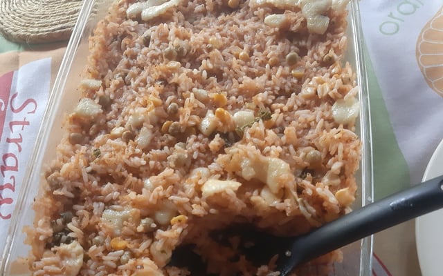 Arroz temperado de forno