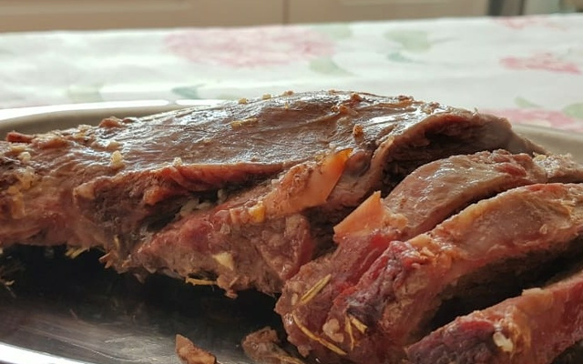 Fraldinha deliciosa assada no forno com sal grosso