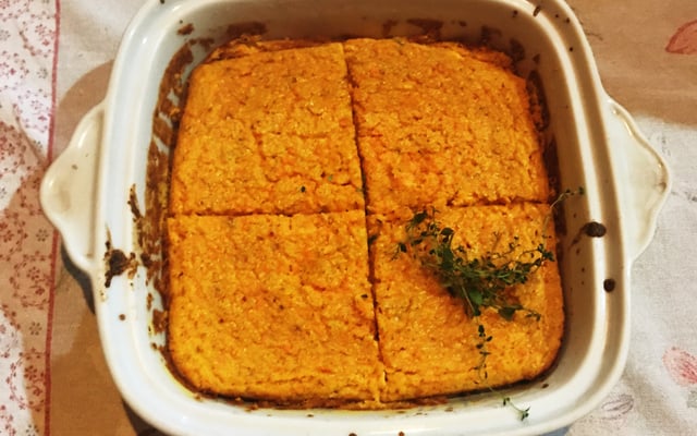 Suflê de cenoura com farinha de aveia