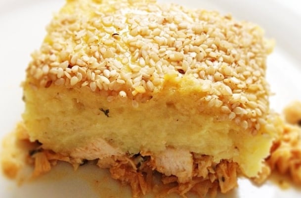 Escondidinho de batata doce com frango