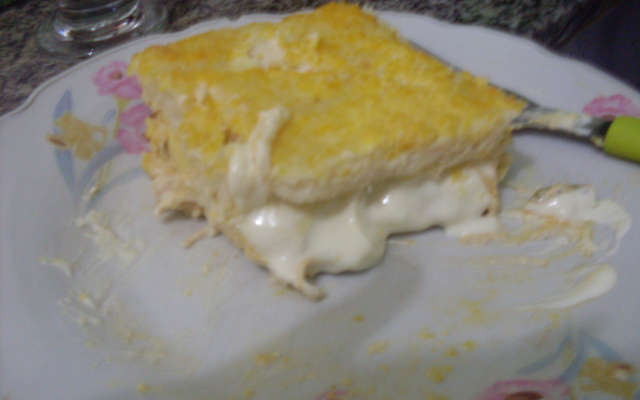 Torta de frango com pão de fôrma