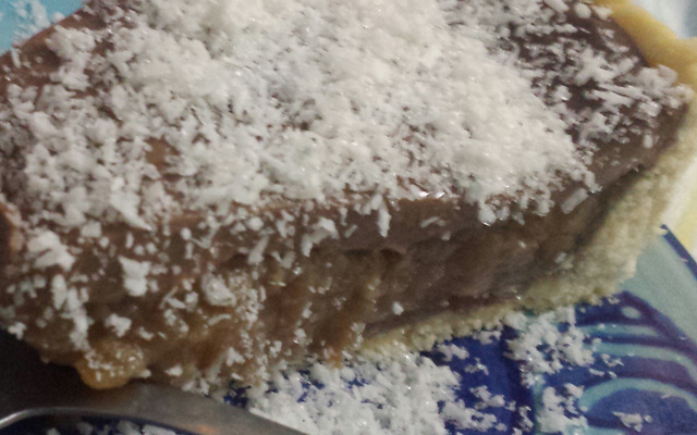 Quiche de doce de banana e chocolate