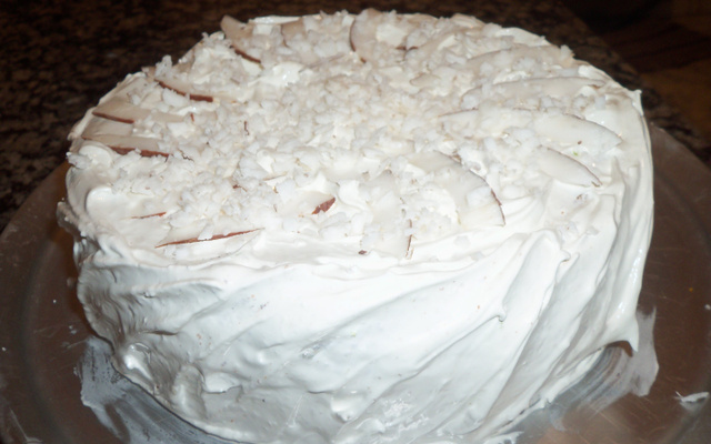 Bolo de coco e marshmallow