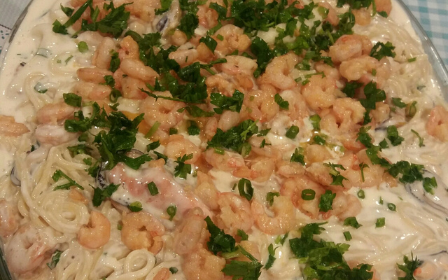 Macarronada com frutos do mar