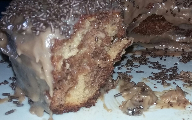 Bolo mesclado de liquidificador