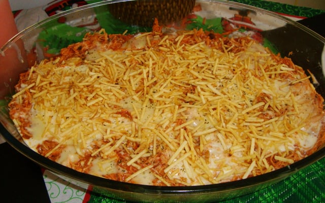 Frango com Catupiri e batata palha da tia Gracia