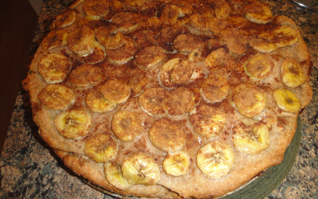 Torta de maçã e banana com canela