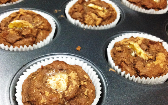 Cupcakes proteicos de batata doce