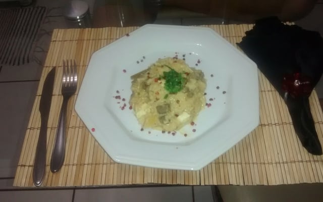 Risoto de filé mignon e mostarda