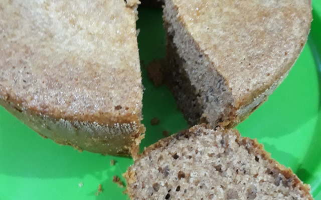 Bolo de fubá enriquecido com farelo de trigo