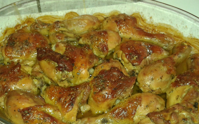 Frango assado crocante