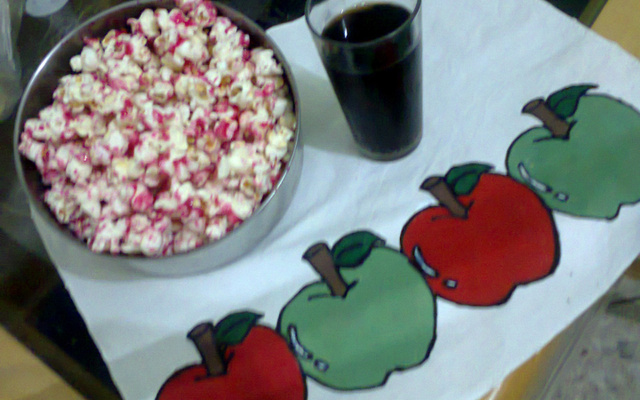 Pipoca doce com groselha