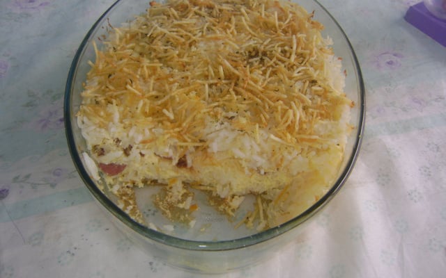 Arroz de forno com linguiça