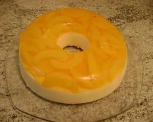 Sobremesa deliciosa de pêssego