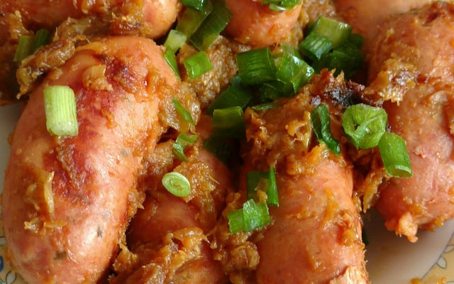 Salsichão na panela de pressão elétrica