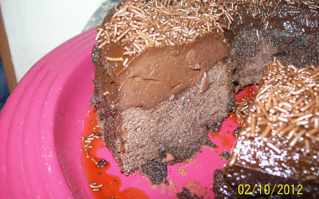 Bolo pudim de chocolate