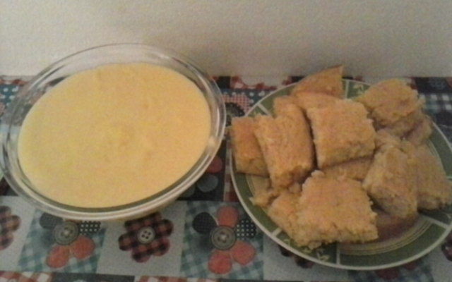 Curau e bolo de milho verde cremoso facil