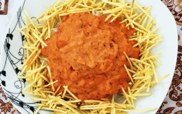 Estrogonofe de camarão