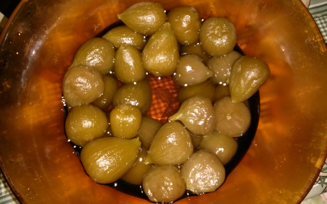 Figos verdes em calda