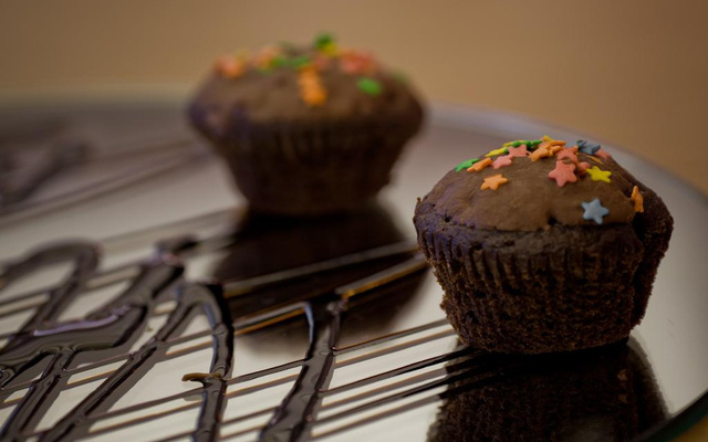 Muffin de chocolate com recheio de creme de avelã