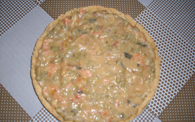 Quiche de camarão e palmito