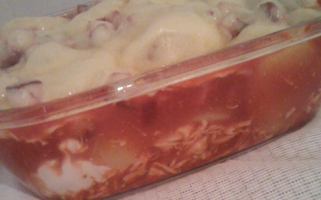 Frango gratinado com batatas