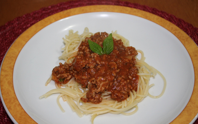 Espaguete bolonhesa à moda Dom Rafaelle