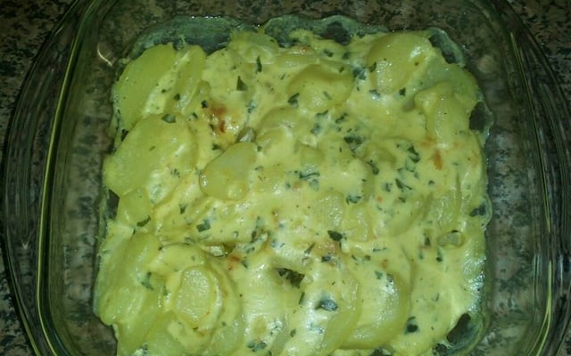 Batata gratinada no forno