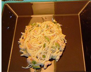 Macarrão com abobrinha e camarão