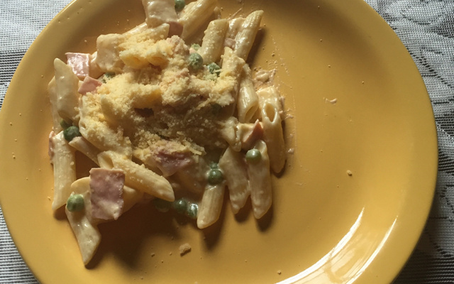 Massa ao molho branco de palmito