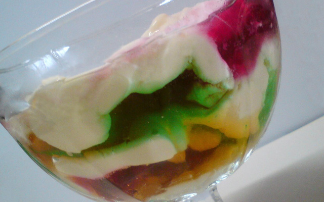 Gelatina mix ao creme de baunilha