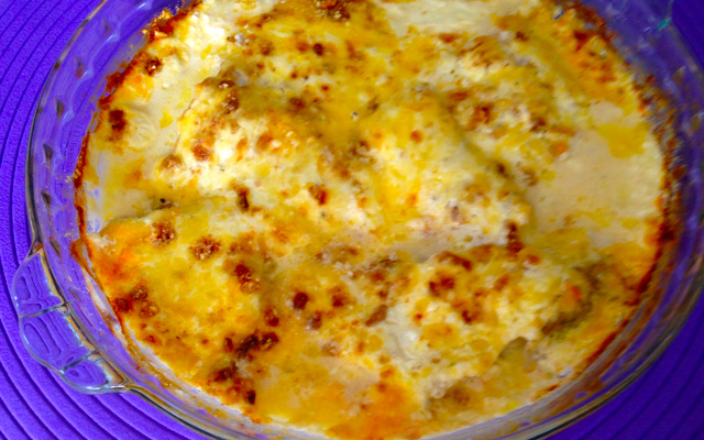 Filé de abadejo gratinado