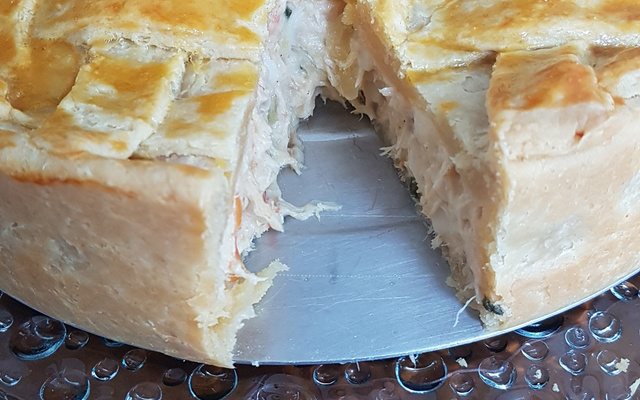 Torta de palmito com requeijão