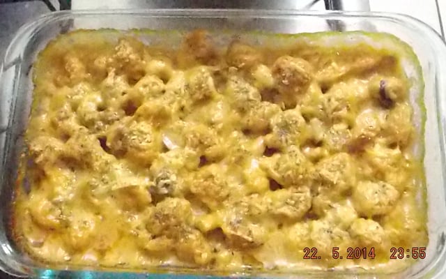 Carne de soja com requeijão