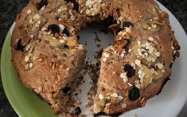 Bolo de aveia em flocos