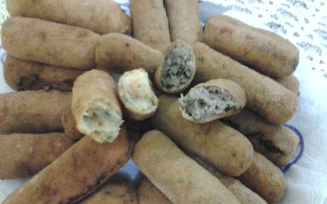 Croquete de batata recheada com carne moída