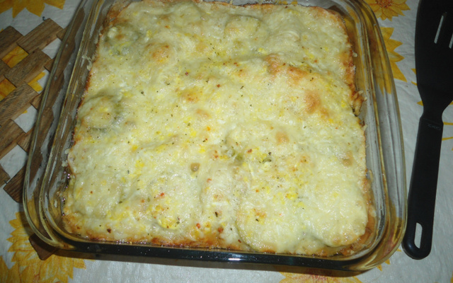 Lasanha de abobrinha com queijo gratinada (sensacional)