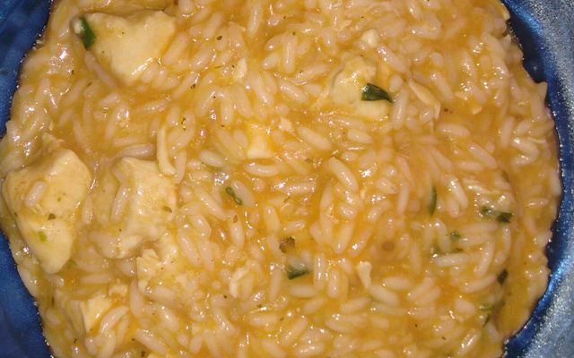 Risoto de frango com queijo
