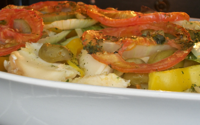 Bacalhau em camadas