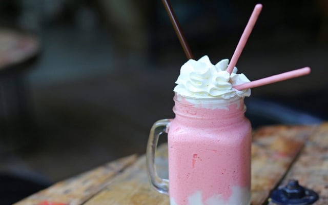 Bebida de morango do starbuks 