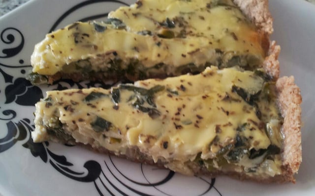 Quiche de espinafre e mussarela