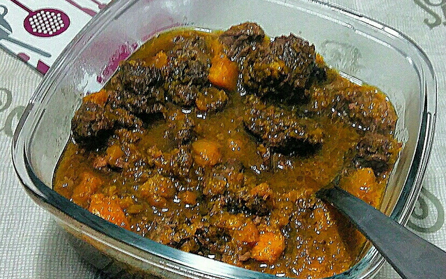 Carne de panela com abóbora